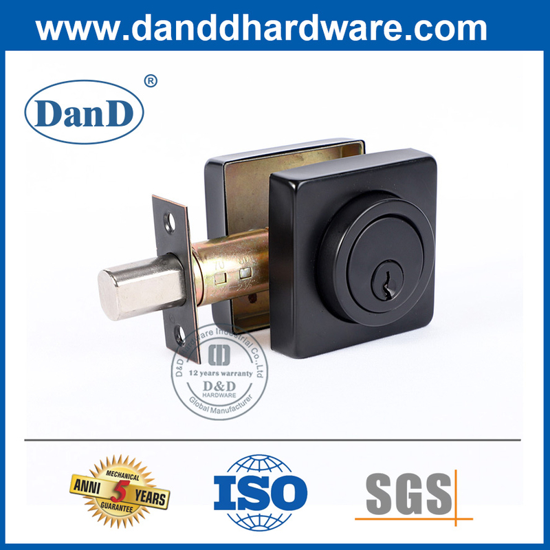 Matte Noir Cylindre carré Carreadbolt Lock-DDLK020